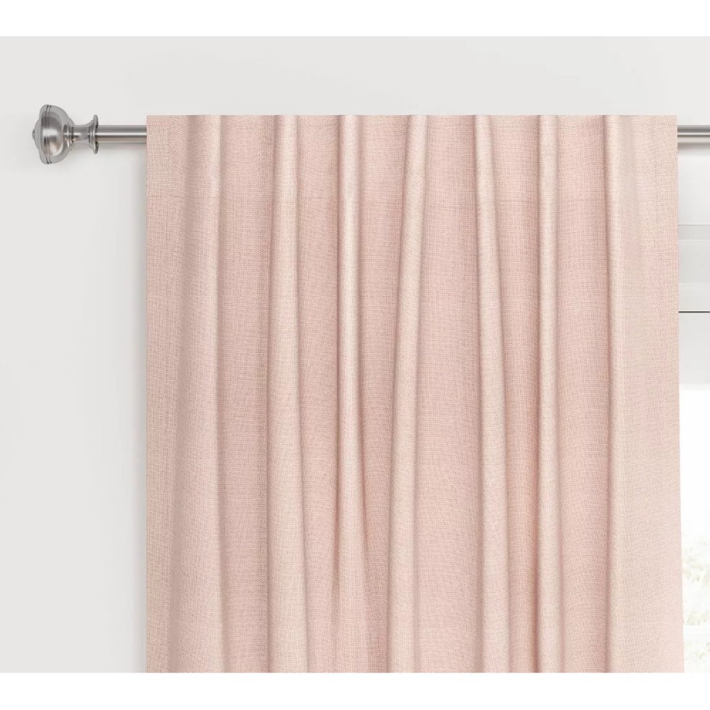 Threshold Aruba Blackout Window Curtain Panel Blush Pink 50x95 Linen Texture